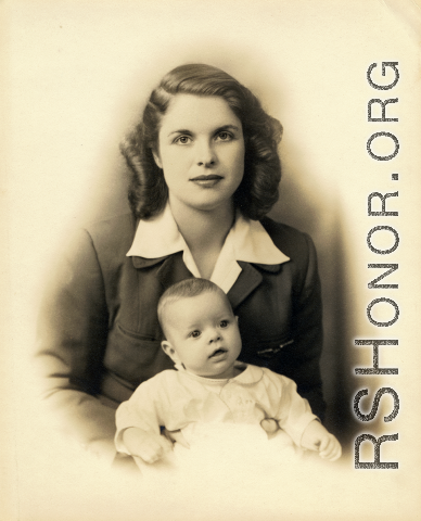 Virginia A. DeGon with son Gary. December, 1943.