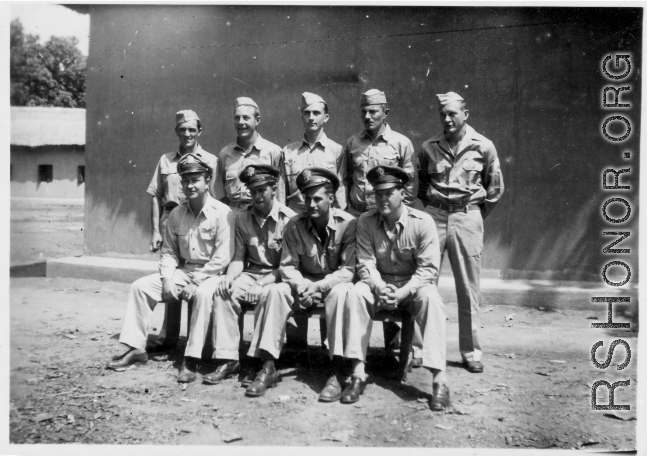 B-24 bomber crew. Sgt. Grady in back, far left. 
