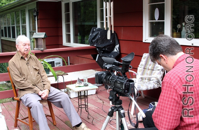 Clifford Newell being interviewed by Remembering Shared Honor in August, 2008.
