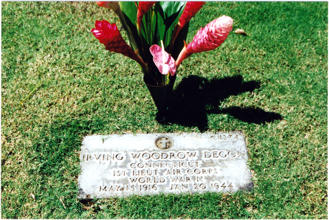 Marker for Irving Degon in Hawaii.