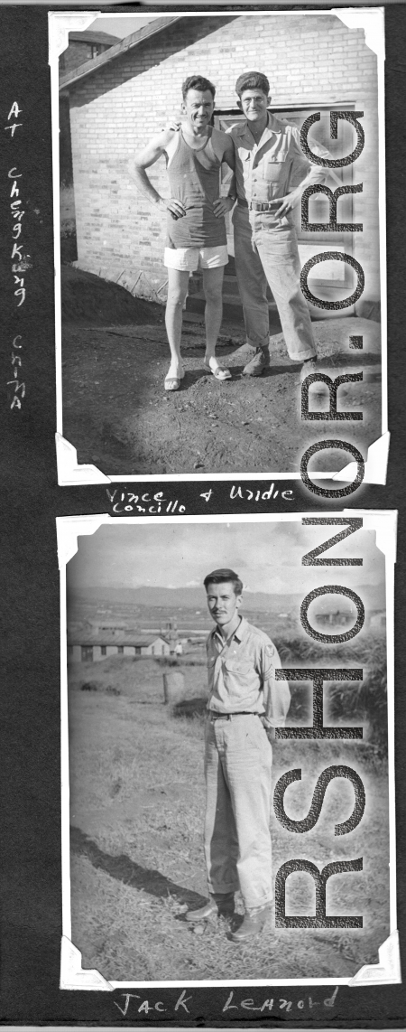 Radar men at Chenggong air base, Yunnan, China. During WWII.  Vince Concillo, Ira Underwood, and Jack Leonard.