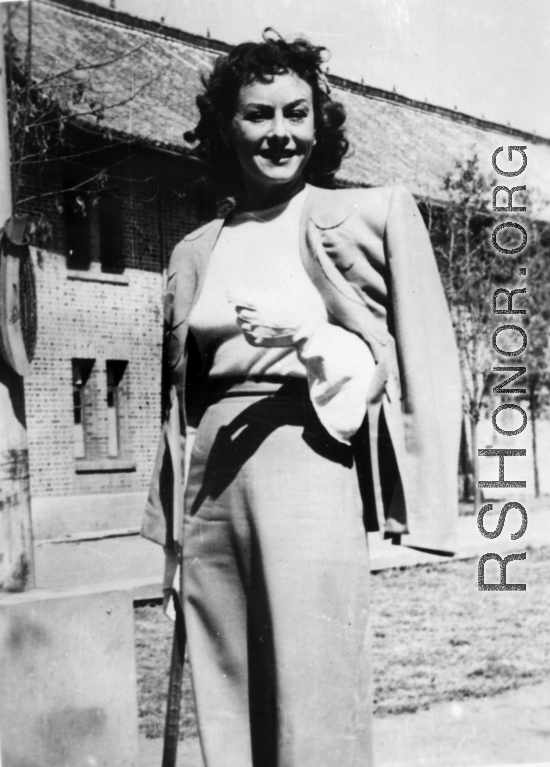 Celebrities visit China, during WWII: Paulette Goddard.