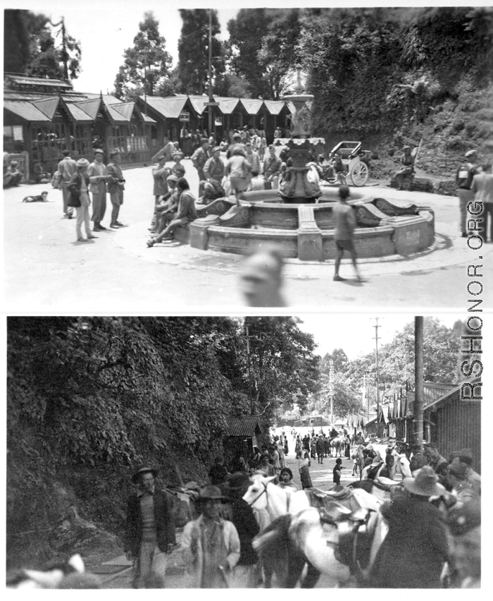 Street scene at Darjeeling, India, during WWII.
