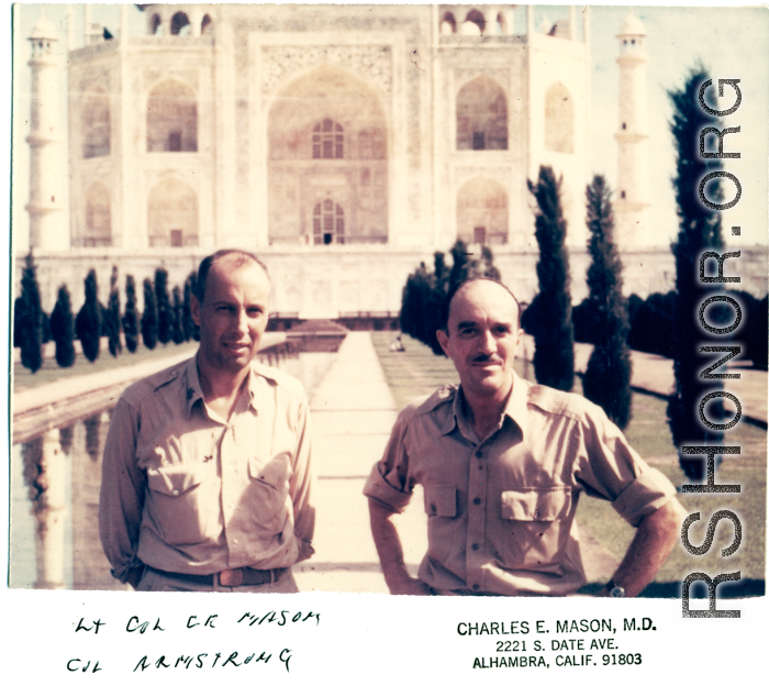 One of a set of images provided by Lt. Col. Charles E. Mason (on left in the image), who was chief medical liaison for the 38th Chinese Division during the war. 