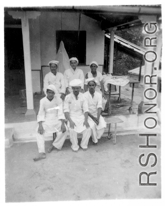 Cooks and mess staff at the American military Darjeeling Rest Camp, Darjeeling, India, during WWII.