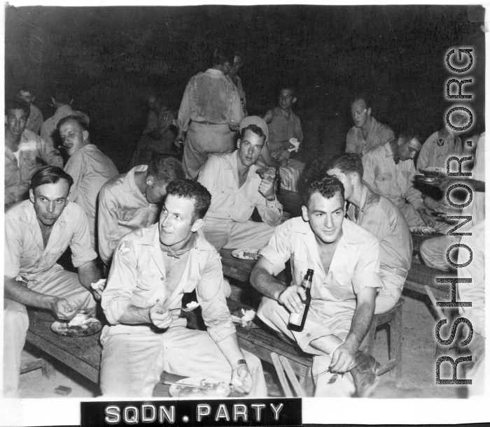 24th Mapping Squadron squadron party, likely in India.