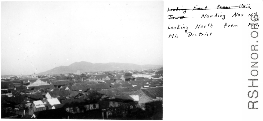 Looking north in Nanjing from Futsi Mio District on November 15th, 1945.