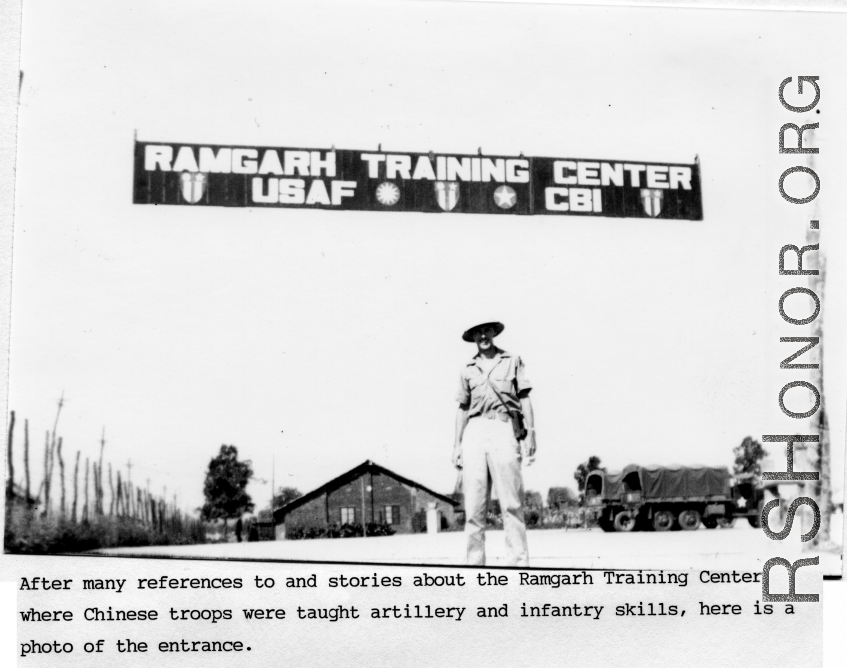 GI at entrance to the Ramgarh Training Center, where Chinese troops were taught artillery and infantry skills. During WWII.