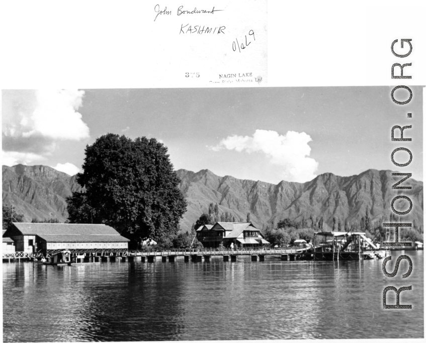 An idyllic resort on Nagin Lake in Kashmir, India, during WWII.  Photo from John Bondurant.