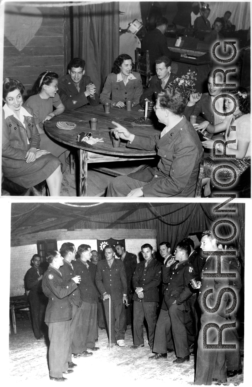 Party and dance at the Hostel #10 Officer's Club on January 19, 1945. Photo from Dorothy Yuen Leuba.