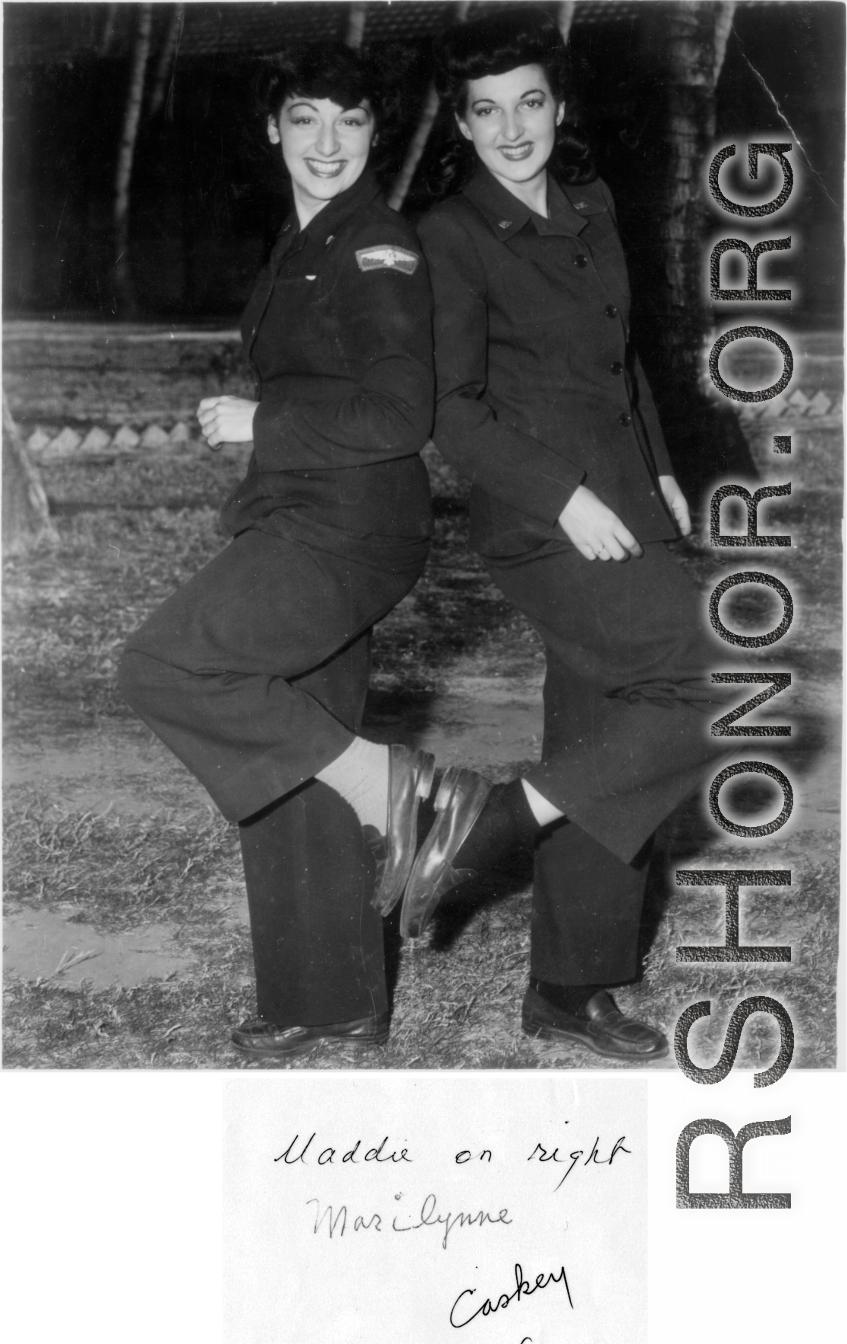 Marilynne and Maddie Caskey in the CBI during WWII.