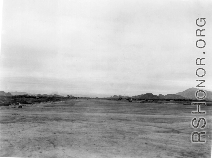 On an American air base in Guangxi province, either Liuzhou or Guilin during WWII.   From the collection of Hal Geer.