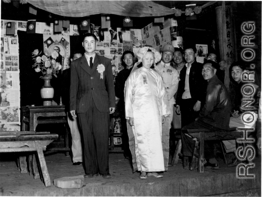 A Chinese couple marry during WWII in China.  From the collection of Hal Geer.