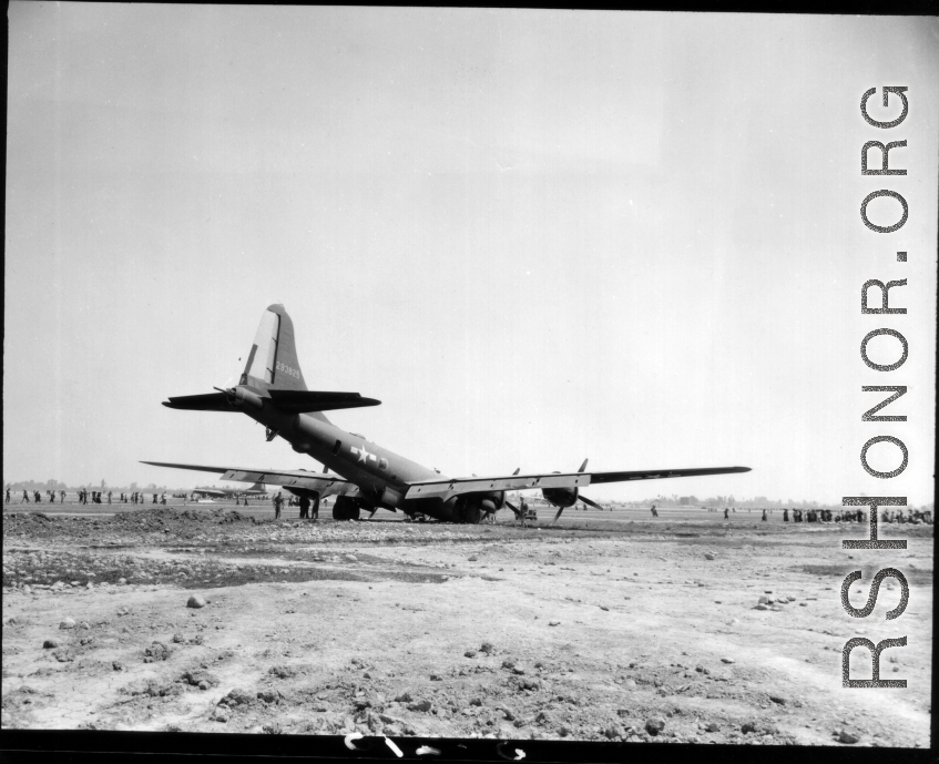 A crashed B-29 in CBI. Tail #293825.