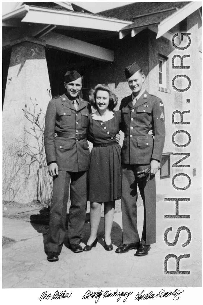 American officers and cute gal stateside. Nic Dekker, Dorothy Vandergray, and Lescher Dowling. During WWII.