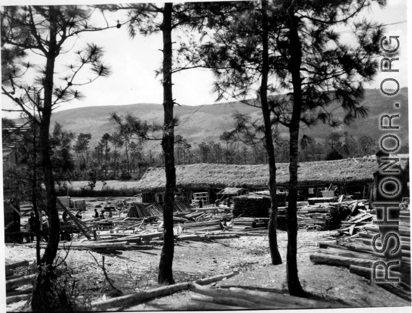 GI explorations of the hostel area at Yangkai air base during WWII: Saw mill.