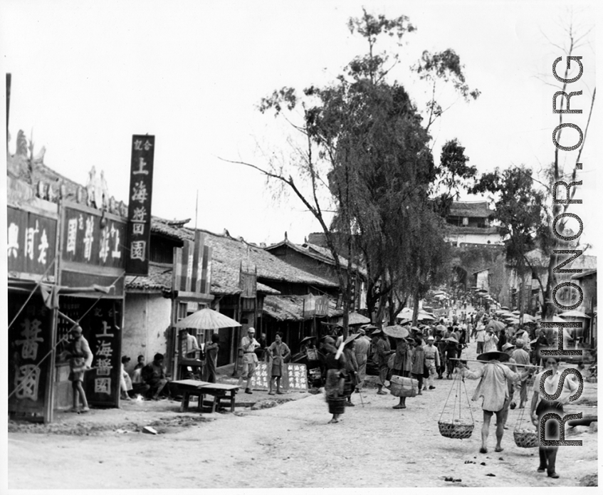 Street scene in SW China during WWII.