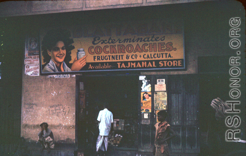 Entry to shop in Calcutta, India, during WWII.