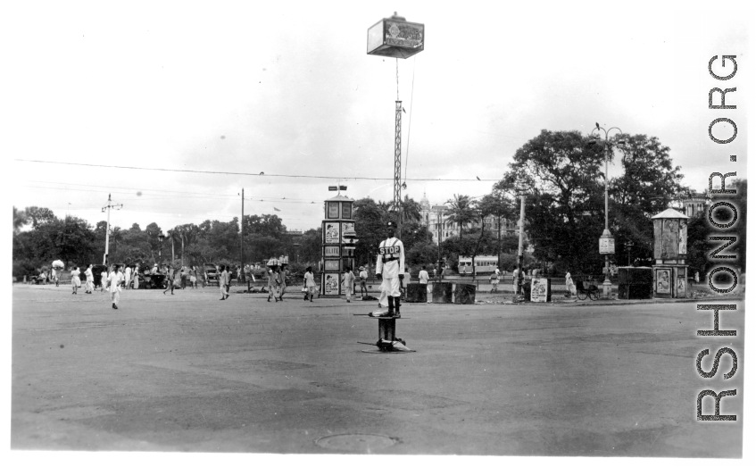Traffic cop in India during WWII.