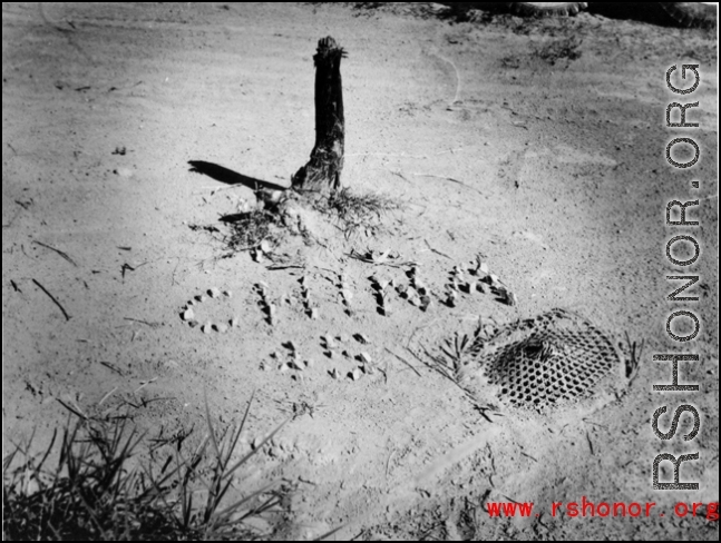 Stones laid out to spell "Liuzhou 1945" during WWII.