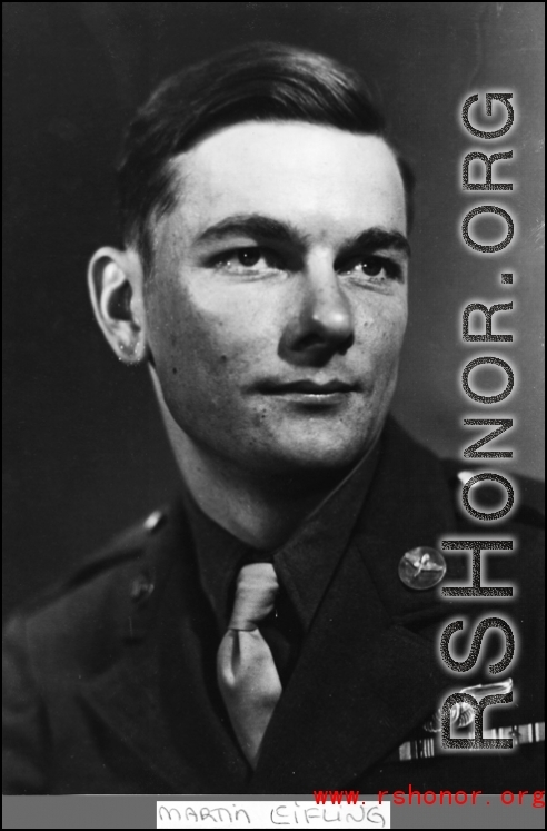 Portrait of Martin Eifling, US Army officer, during WWII.  From the collection of Hal Geer.