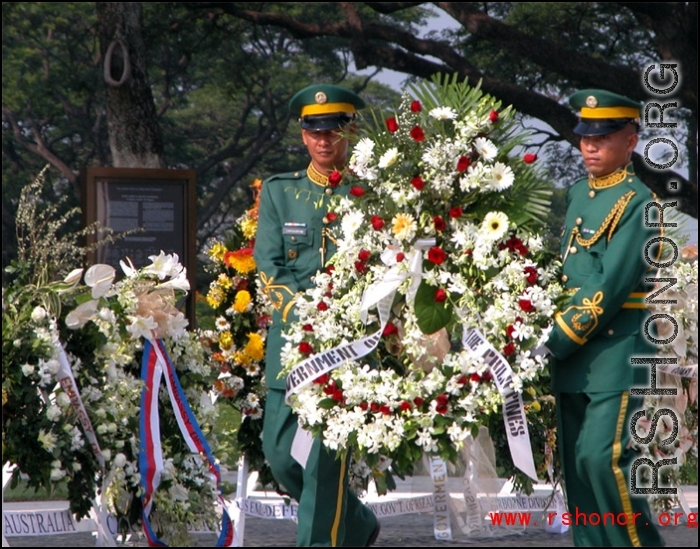 The Philippine Government presents a wreath at The Manila American Cemetery and Memorial during Memorial day on 2006.  Photo by Dave Dwiggins.