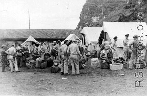 The notation provided by Al on the back of the photo is simply, "Waiting to evacuate." This is just prior to the Japanese over running the base (at Liuzhou or Guilin)  in October 1944, as part of Ichigo.