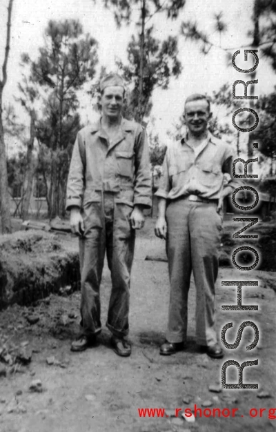 Thomas Clougherty and Leo Flanagan at Yangkai during WWII.
