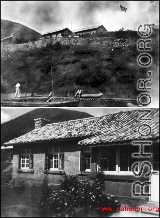 "Camp Schiel" rest station at Tangchi, Yunnan province, in the CBI.  From the collection of James D. Vaughn, who was lost in the CBI in December of 1944.