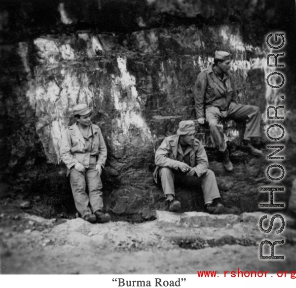 GIs hanging out during a trip on the Burma Road during WWII.