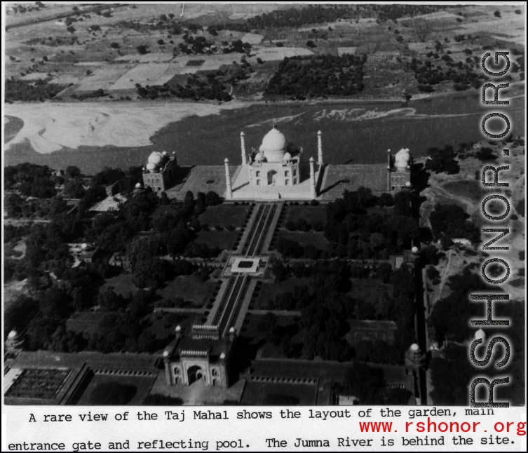 Taj Mahal from the air during WWII. In the CBI.