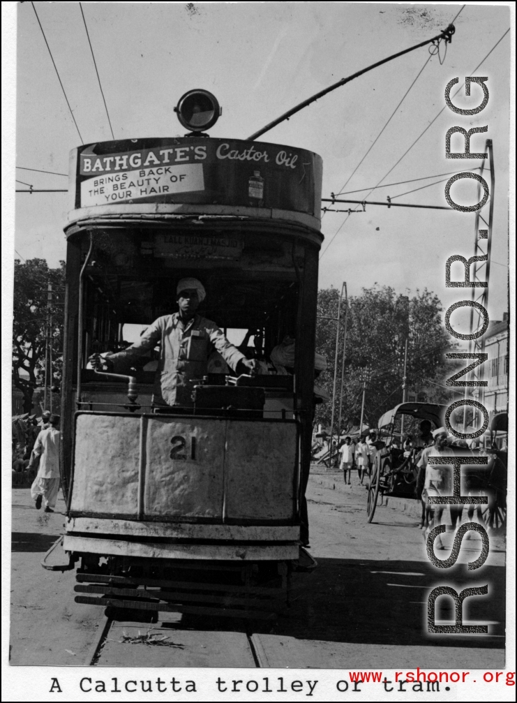 A trolley in Calcutta during WWII.