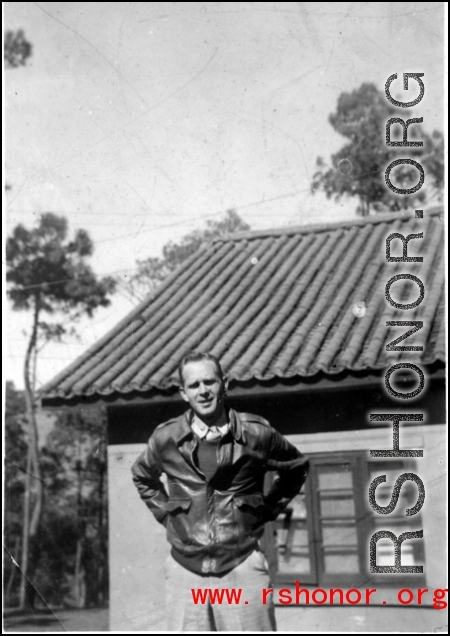 An American flyer in Yunnan province, China, during WWII. In the CBI.
