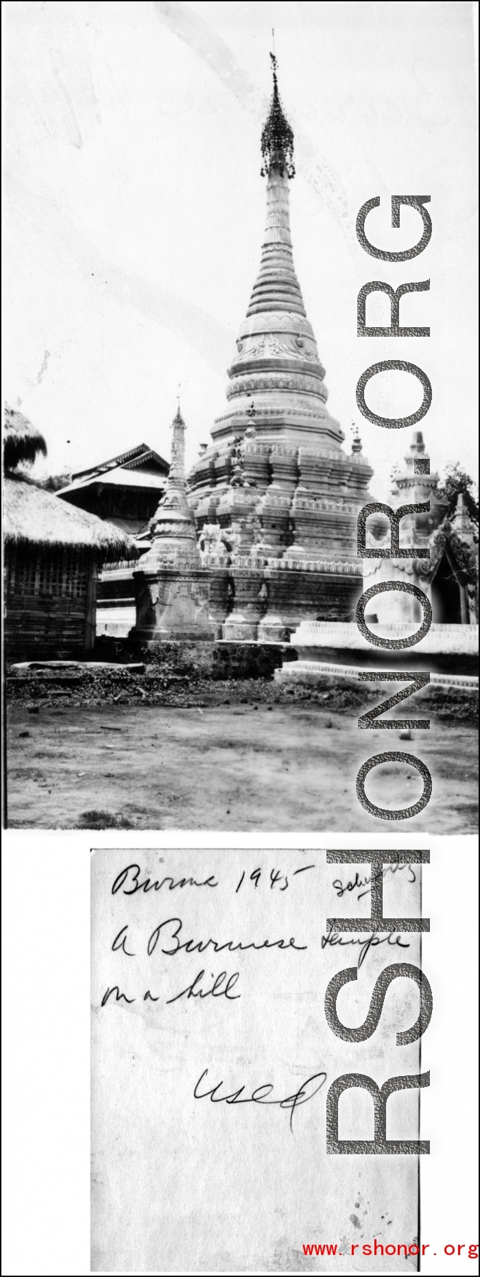 A temple on a hill in Burma, 1945.   Schwartz.