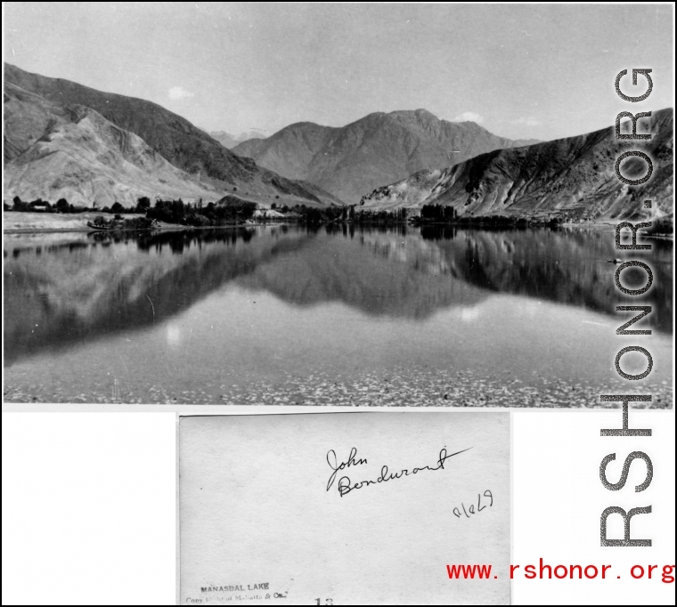 Manasbal Lake, India, during WWII.  Photo from John Bondurant.