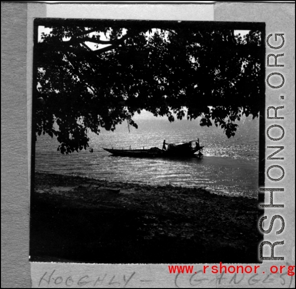 A boat on the Hooghly River, India. In the CBI during WWII.