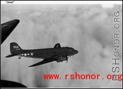 C-47 #349265 in flight in the CBI during WWII.