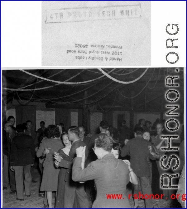 This particular image seems to be of a party and dance at the Hostel #10 Officer's Club on January 19, 1945. Photo from Dorothy Yuen Leuba.