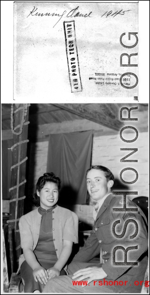 A very young GI enthusiastically talks to a beautiful Chinese woman at a party and dance at the Hostel #10 Officer's Club, Kunming, on January 19, 1945.