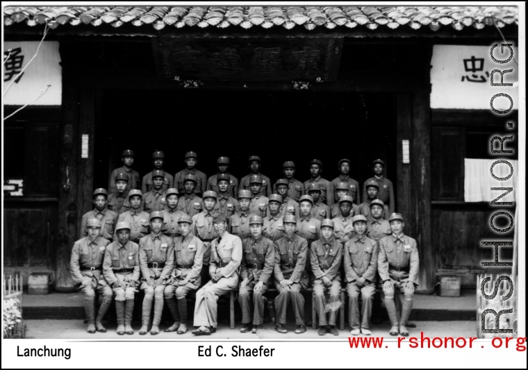Chinese officers at Lanchung during WWII.  Photo from Ed C. Shaefer.