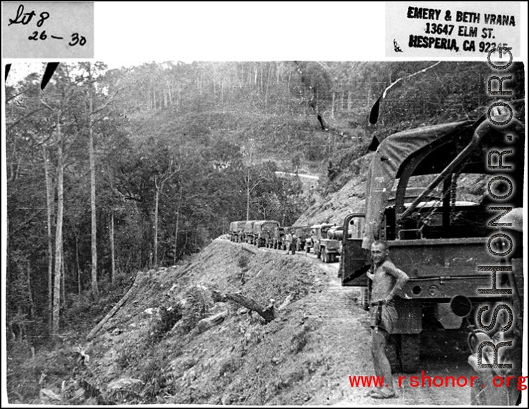 US convoy on a new road to China from India during WWII.