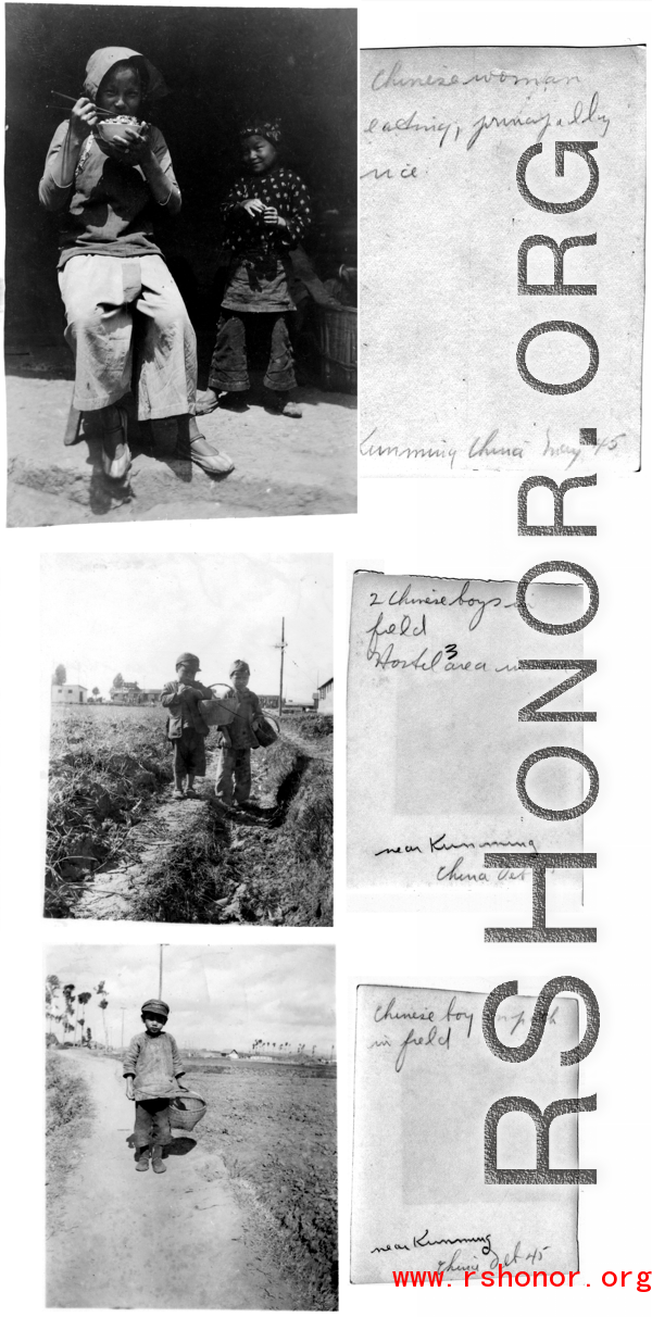 Rural people near Kunming during WWII, 1945.