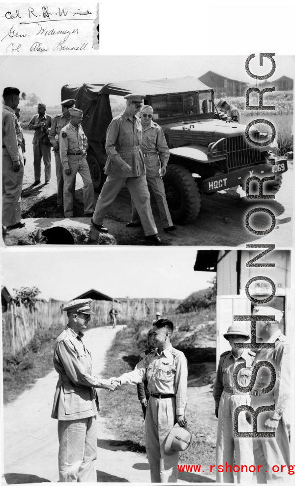 Col. R. H. Wise meets and greets in China during WWII.