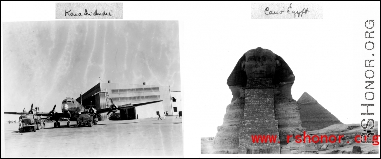 C-54 at Karachi, and Sphinx at Cairo.