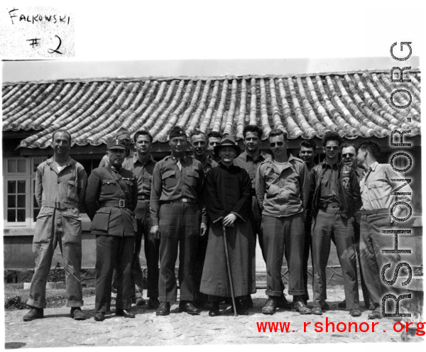 Gen. Chiang Kai-shek visits US servicemen at Camp Schiel during WWII.  Falkowski.