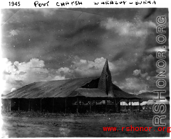 Post chapel at Warazup, Burma, during 1945.