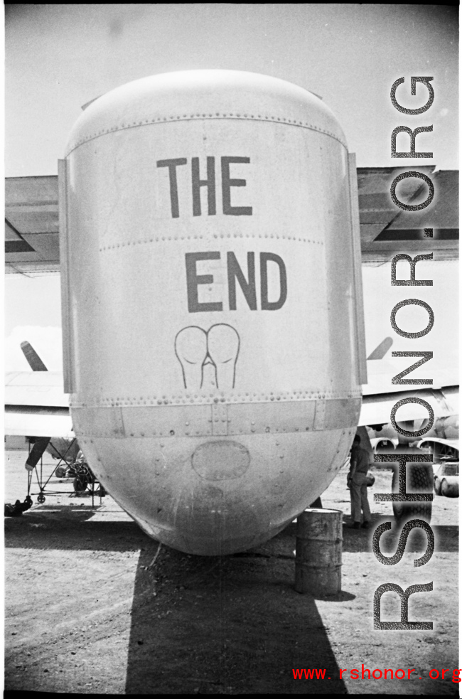 The butt end of a C-109 transport (build on the B-24 airframe, or obsolete B-24 that has been modified with the removal of the tail gun).