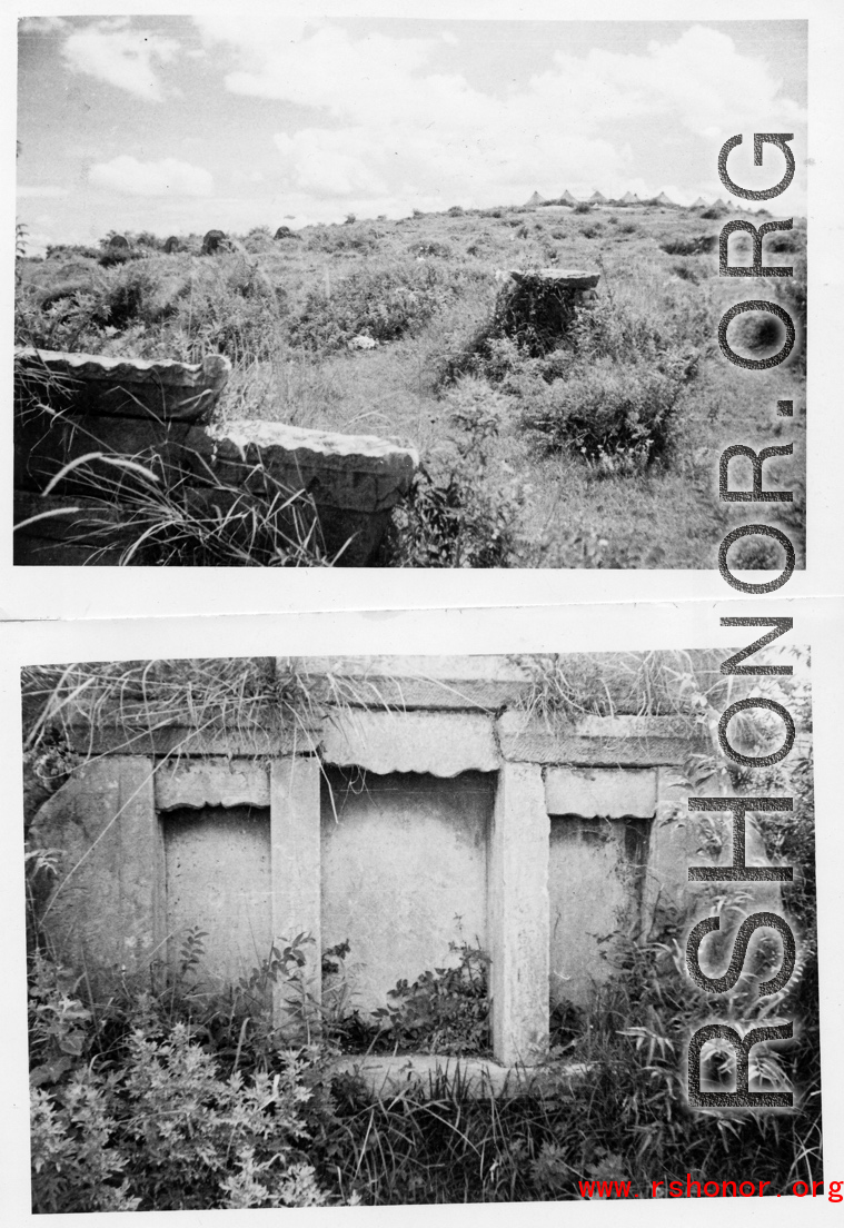 Local gravestones in Yunnan, China, during WWII.
