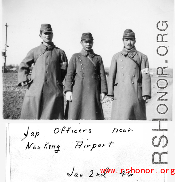 Japanese officers at Nanjing Airport, January 2nd, 1946.