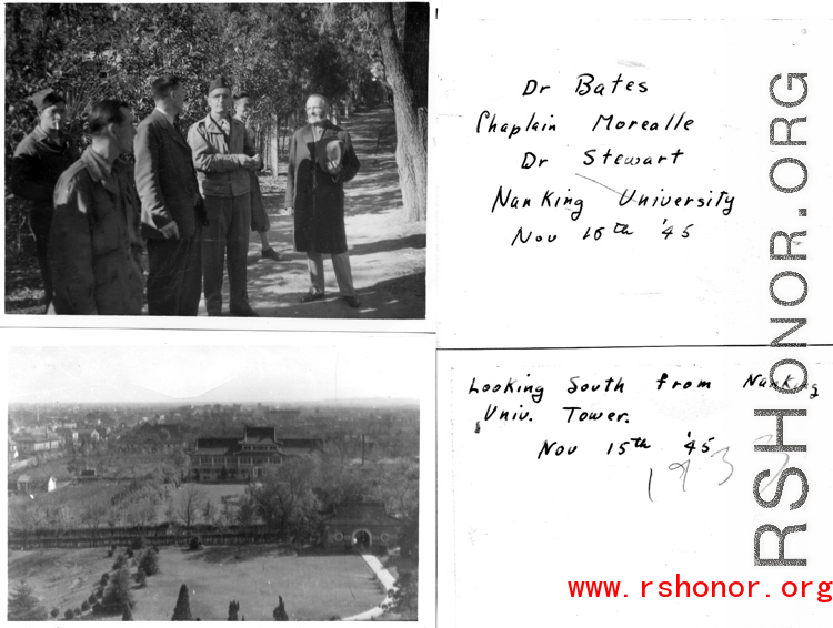 Tour around Nanjing University in China during WWII, November, 1945.